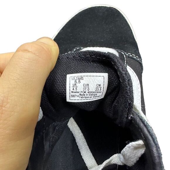 Vans Unisex Black/White Old Skool Skate Fashion Sneakers size youth 5.5 - Picture 4 of 7
